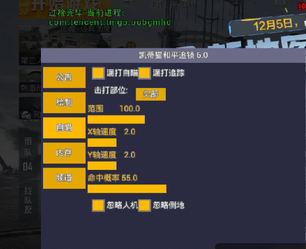 和平精英辅助【雪花直装V6.0】透视自瞄 人物加速 车辆加速 显示名字